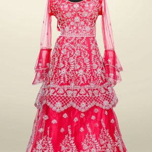 RED Party Sharara Gown