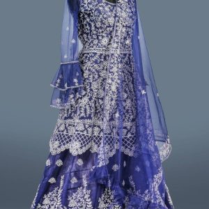 BLUE Party Sharara Gown